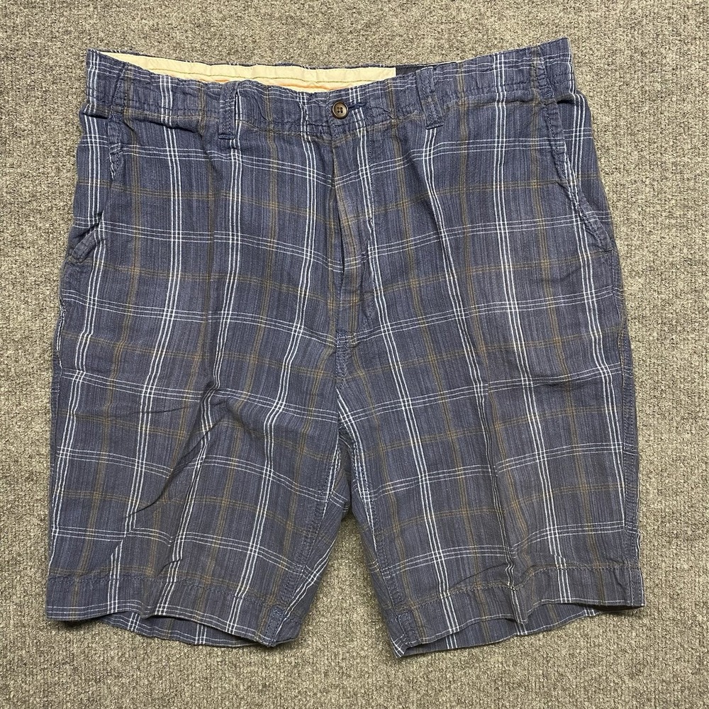 Daniel Cremieux Men's Classic Plaid Bermuda Shorts Linen Blend Size 35